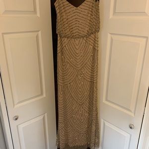 Adrianna Papell taupe/pink gown